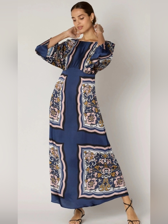 Cleobella Dresses & Skirts - Cleobella Falling Fawn Ankle Maxi Dress in Floral Anise Women's M Blue Pink Boho